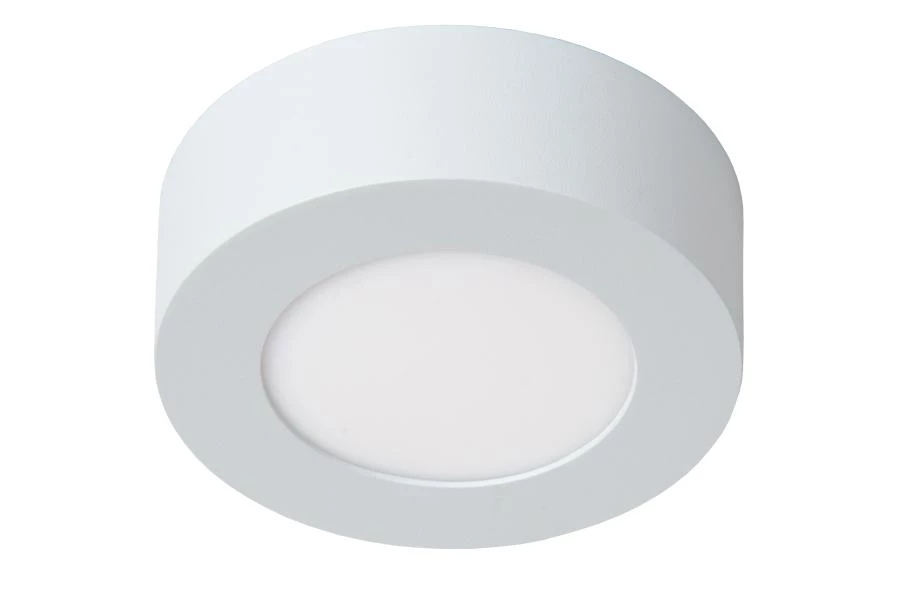 Lucide BRICE-LED - Flush ceiling light Bathroom - Ø 11,7 cm - LED Dim. - 1x8W 3000K - IP44 - White - turned off